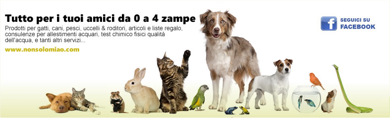 Tutto per i tuoi amici da zero a quattro zampe... prodotti per animali, cani, gatti, pesci, roditori, articoli e liste regalo, consulenza per allestimento acquari, test chimico fisici sulla qualit dell'acqua e tanti altri servizi legati al mondo degli animali